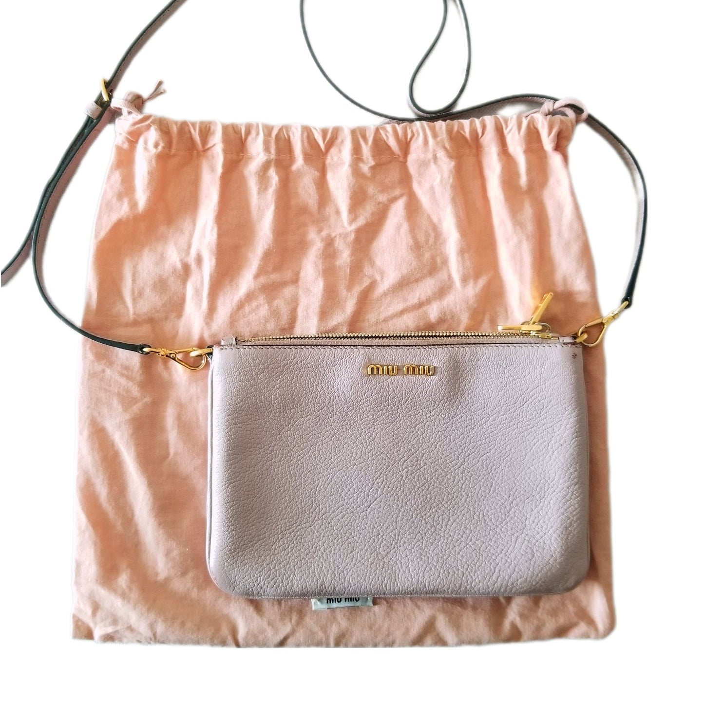 Miu Miu Madras Leather Crossbody Bag in Light Lilac