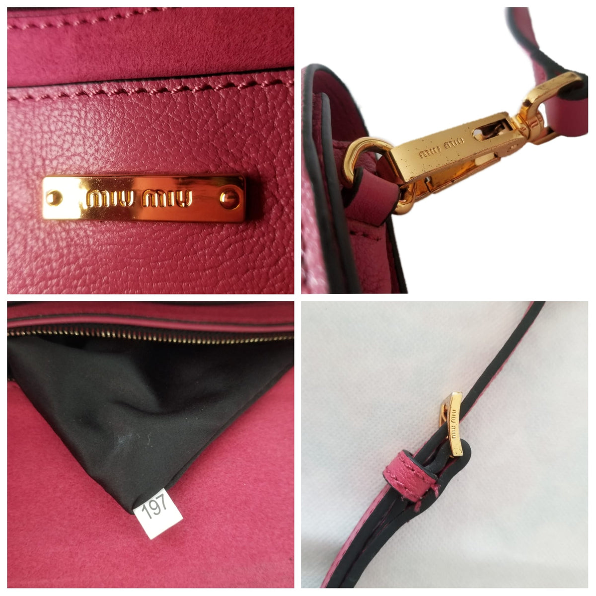 Preloved Miu Miu Madras 2-way Leather Handbag in Bruyere