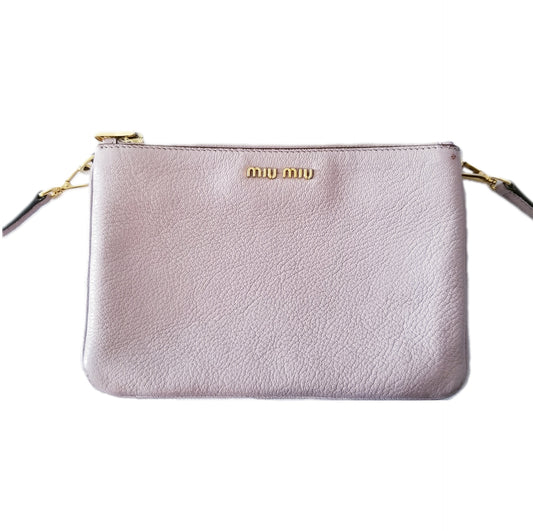 Miu Miu Madras Leather Crossbody Bag in Light Lilac