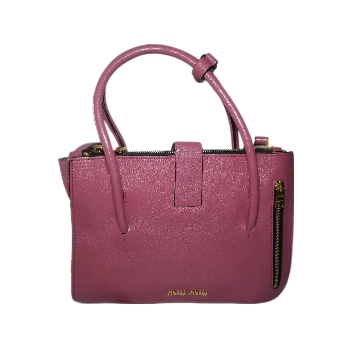Miu Miu Madras 2-way Leather Handbag in Bruyere