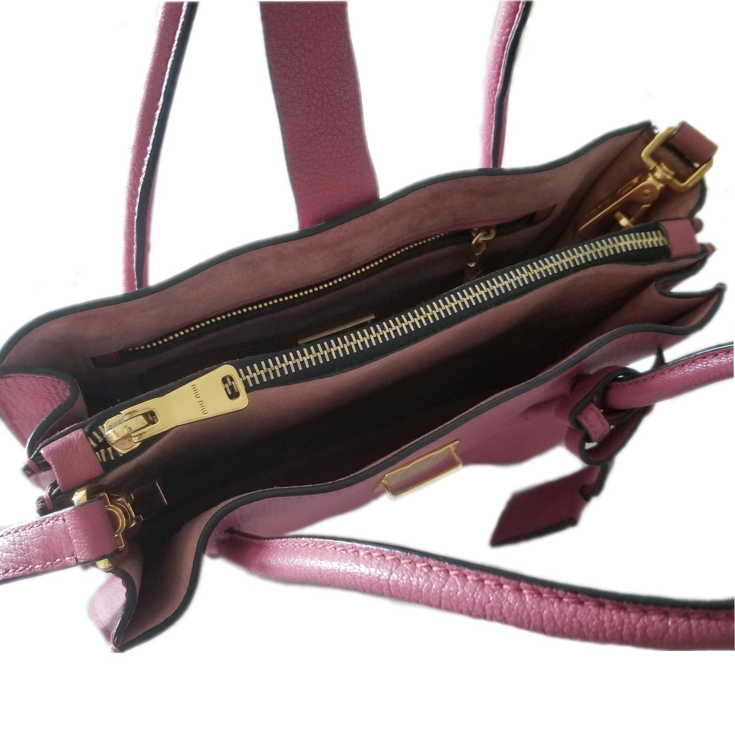 Miu Miu Madras 2-way Leather Handbag in Bruyere