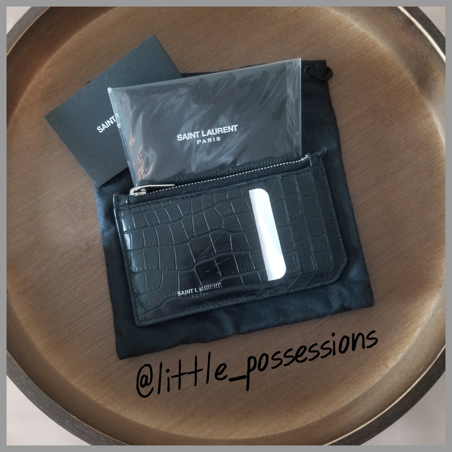YSL Saint Laurent Rive Gauche Cocco Print Card Holder