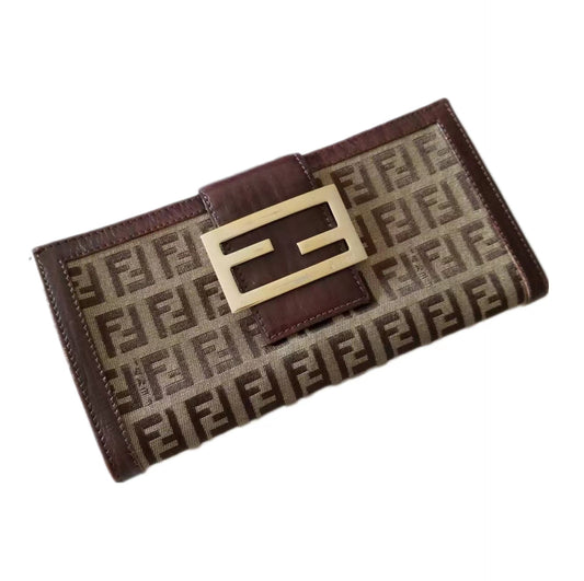 Fendi Baguette Canvas Long Wallet