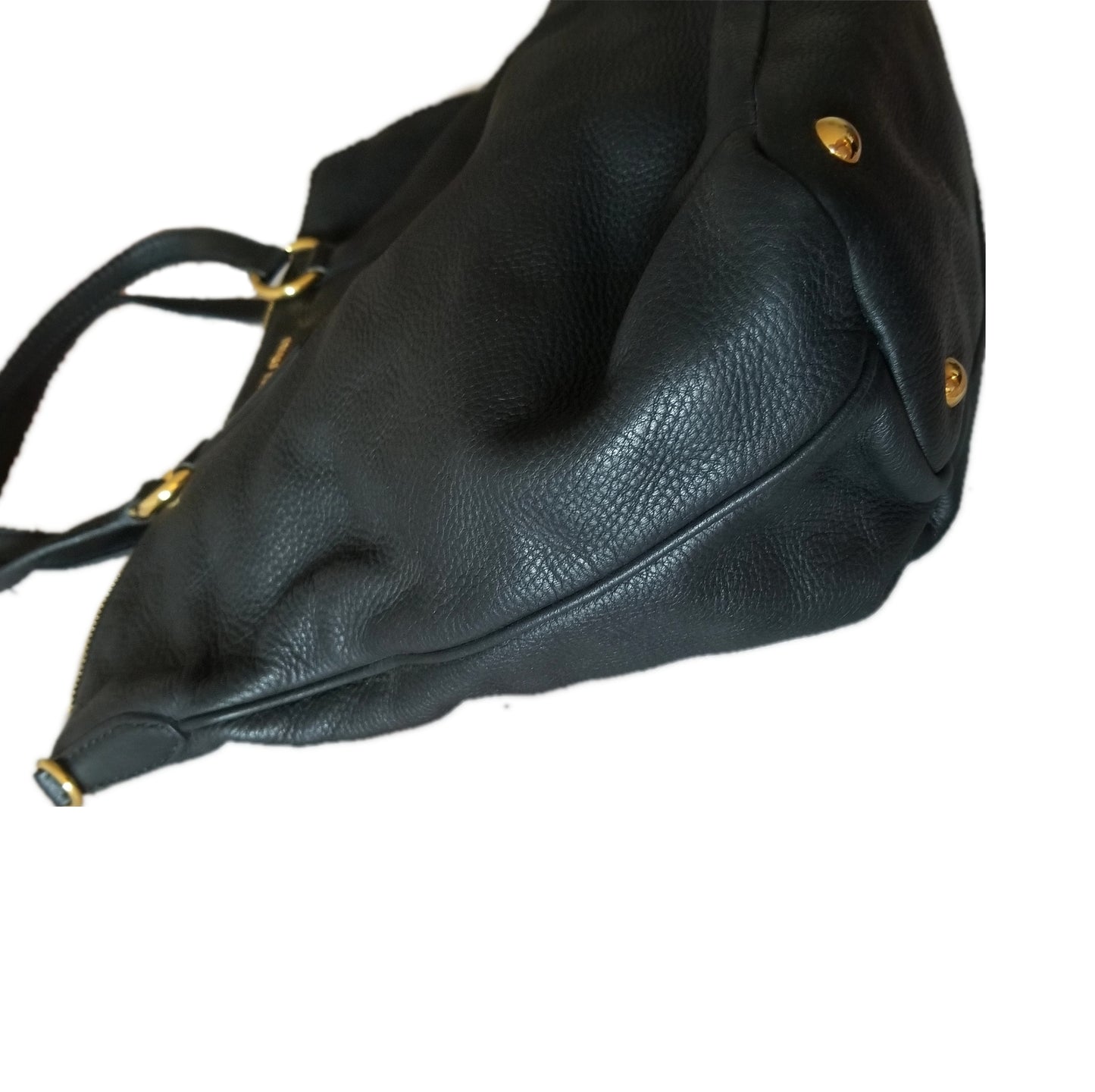 Miu Miu Vitello Leather Handbag in Black