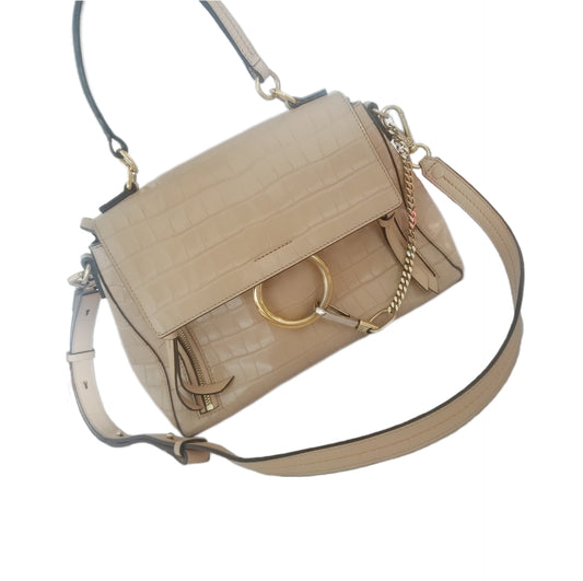 Chloé Medium Faye Day Croco- Embossed Leather Bag