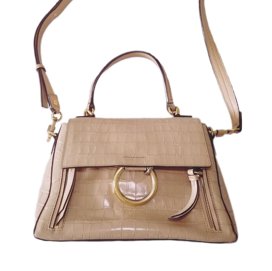 Preloved Chloé Medium Faye Day Croco- Embossed Leather Bag