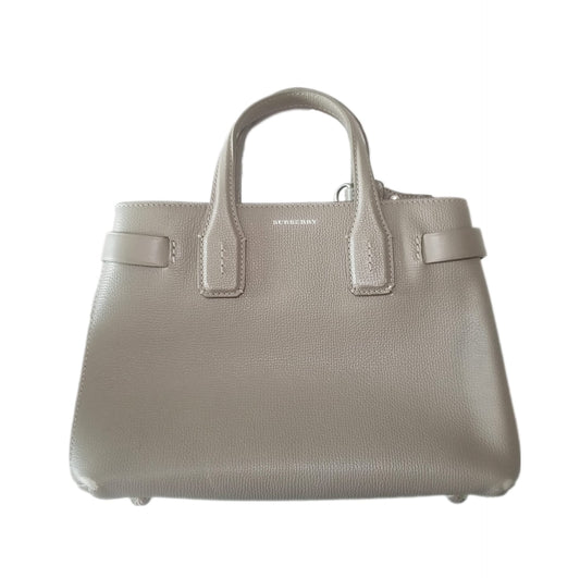 Preloved Burberry Small Banner Handbag in Light Grey