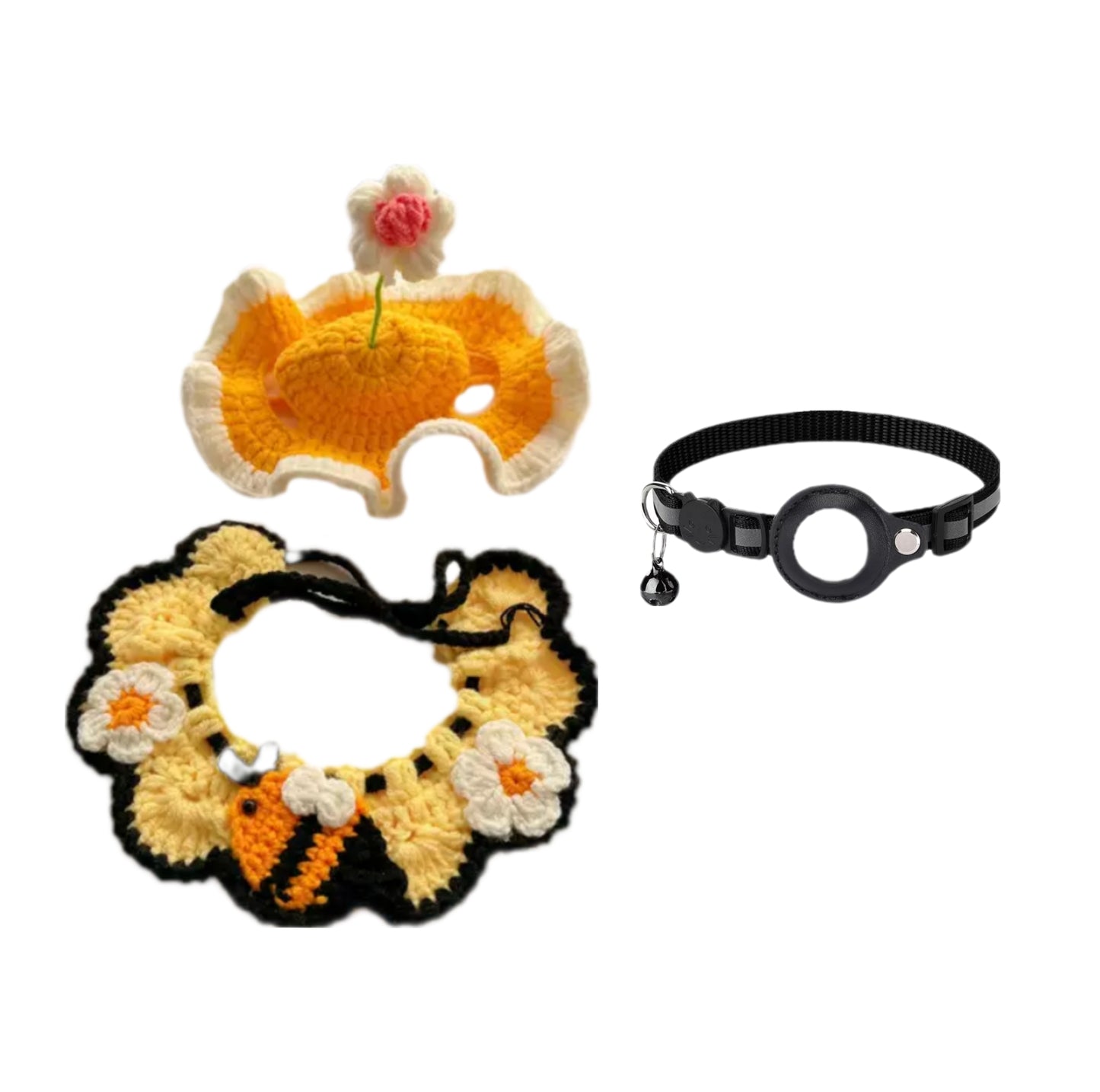 Cat costume and airtag collar set combo