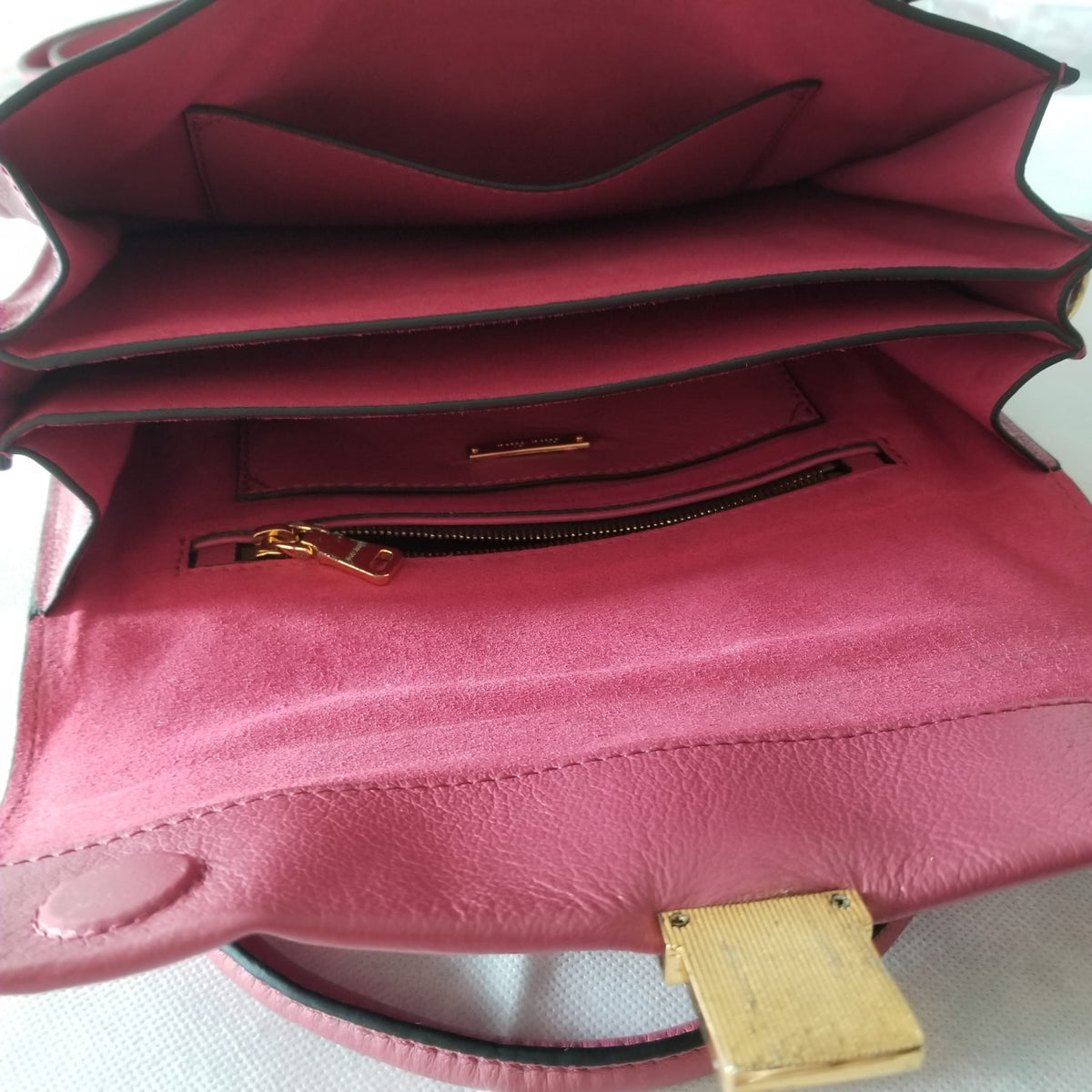 Preloved Miu Miu Madras 2-way Leather Handbag in Bruyere