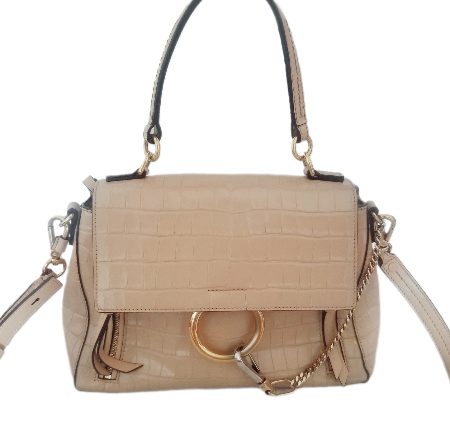 Chloé Medium Faye Day Croco- Embossed Leather Bag