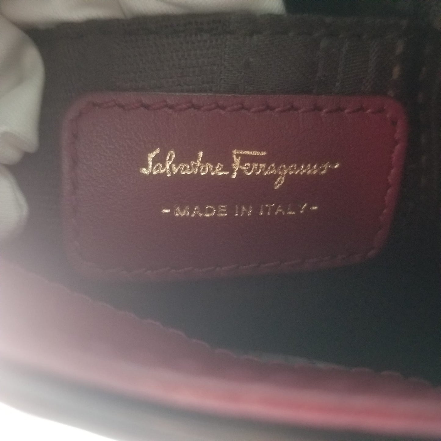 Preloved Salvatore Ferragamo Mini Gancini 2-way Leather Handbag in Burgundy/ Dark Red