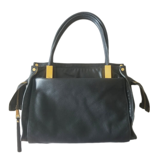 Preloved Chloé Dree Leather Handbag in Black