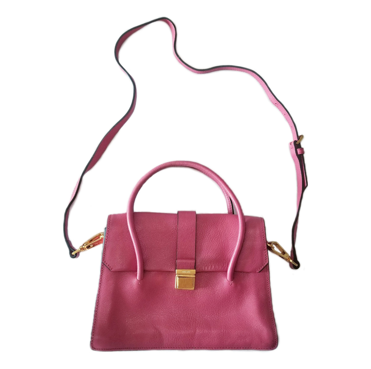 Preloved Miu Miu Madras 2-way Leather Handbag in Bruyere