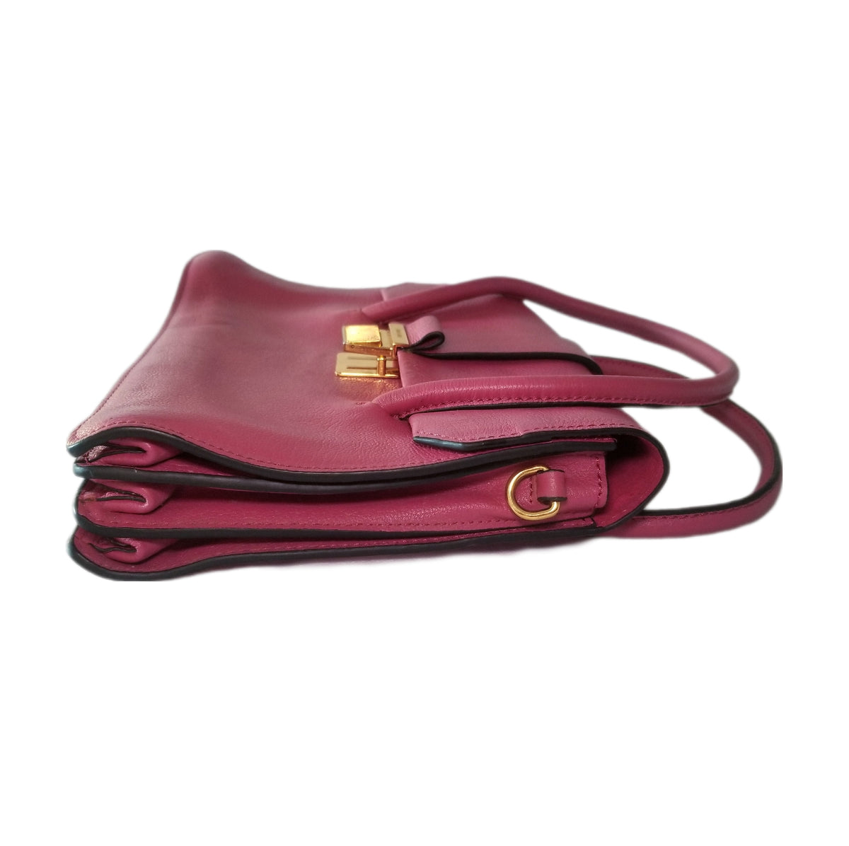 Preloved Miu Miu Madras 2-way Leather Handbag in Bruyere