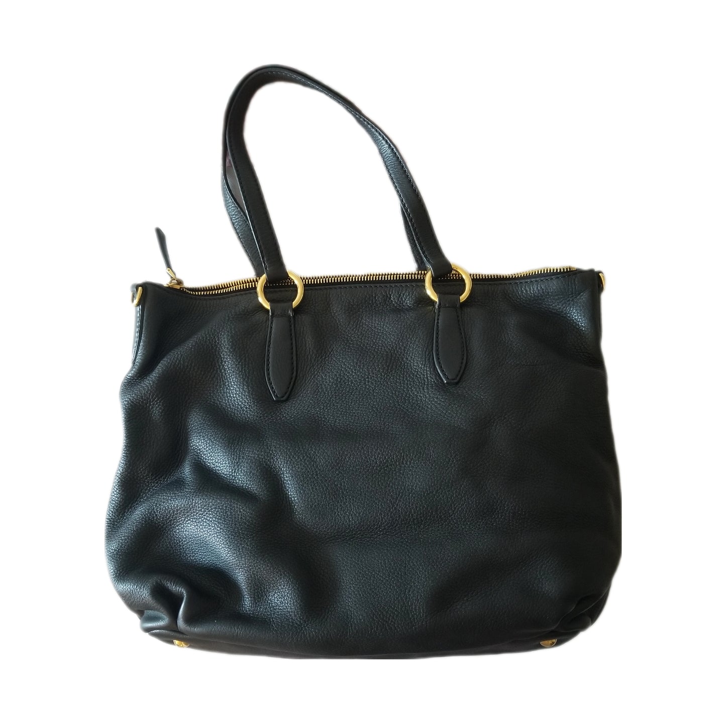 Miu Miu Vitello Leather Handbag in Black