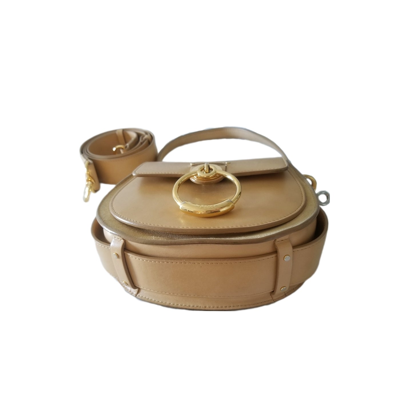 Chloé Small Tess Leather Handbag in Tan