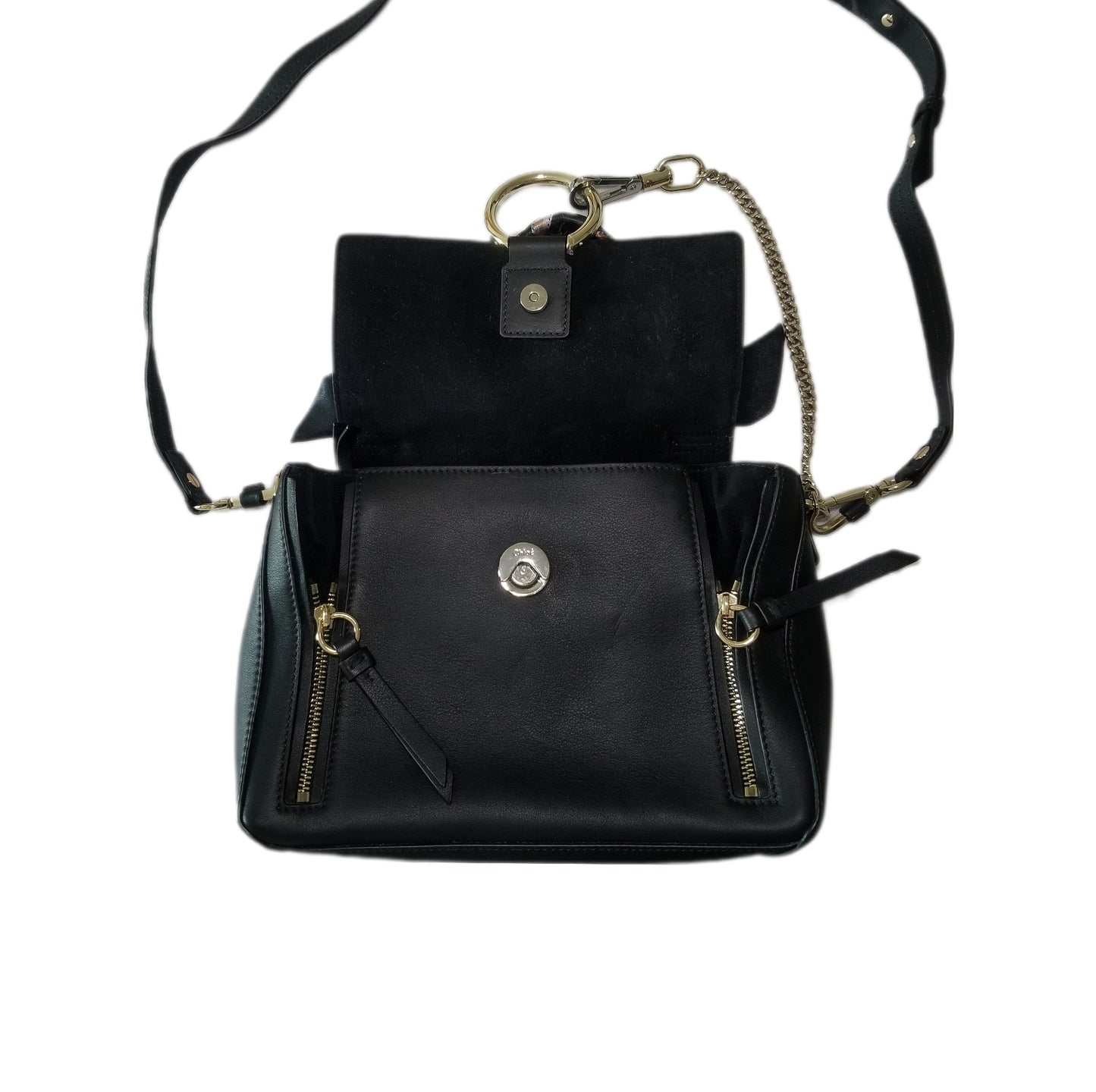 Pre-loved Chloé Faye Day Leather Handbag in Black