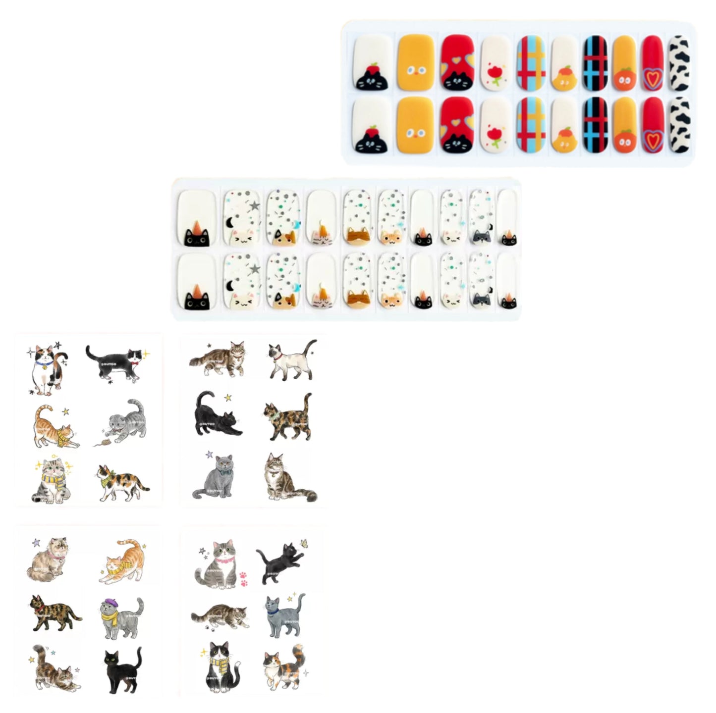 All about that cats-Hand tattoo stickers and UV nail stickers set