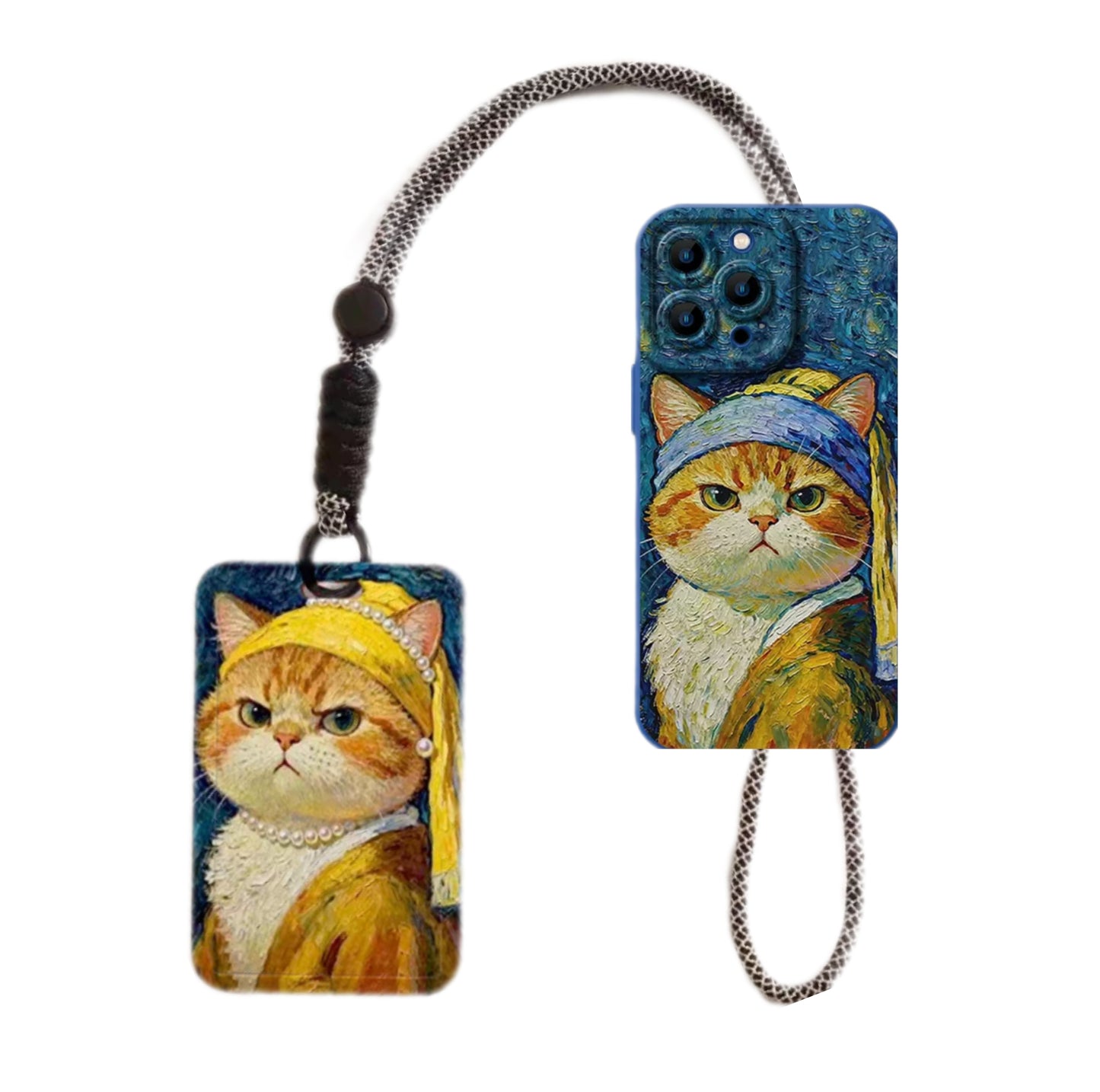 Cat phone case and card holder gift set