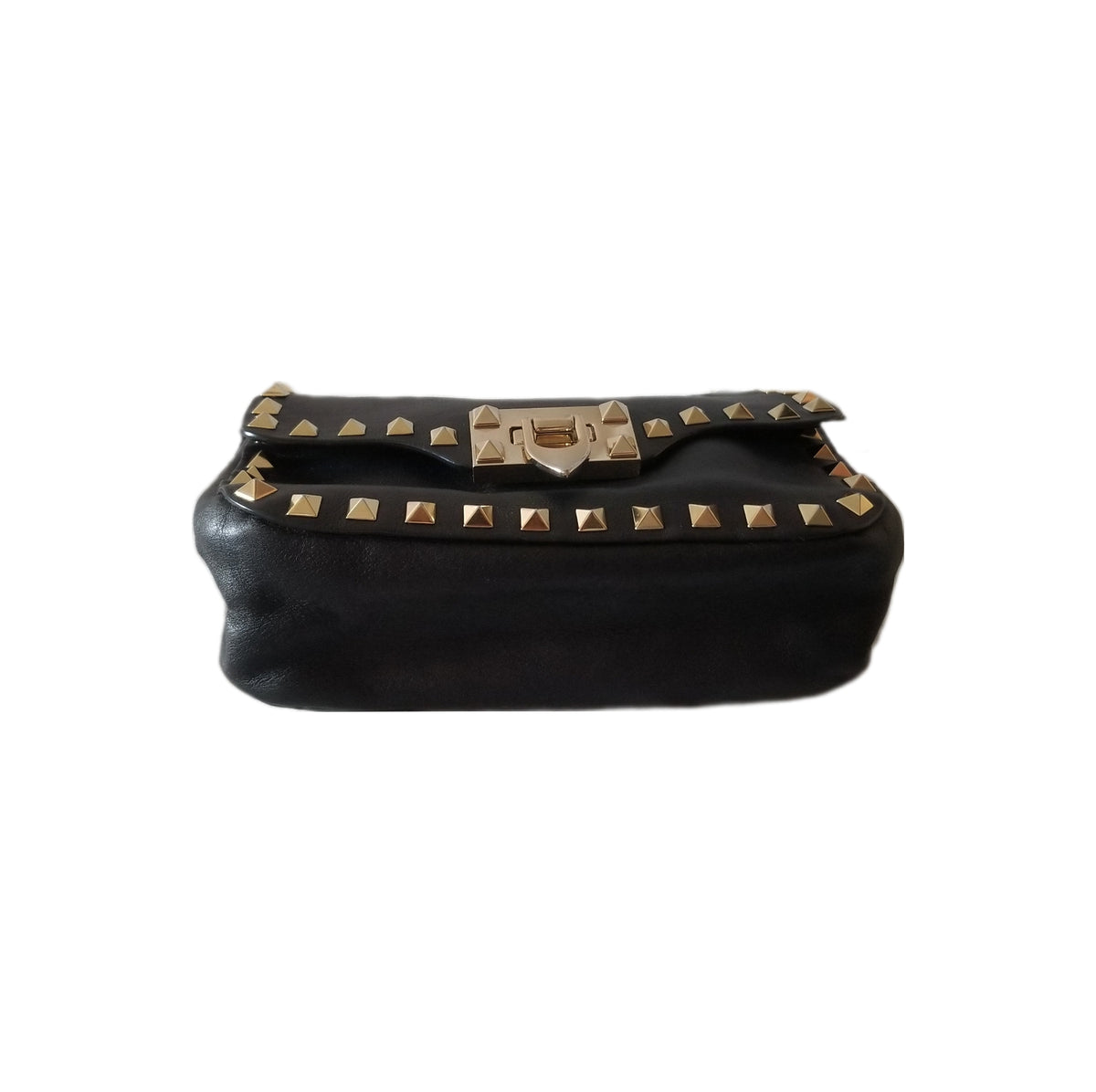Preloved Valentino Garavani Rockstud Mini Crossbody Bag in Black with Gold stud
