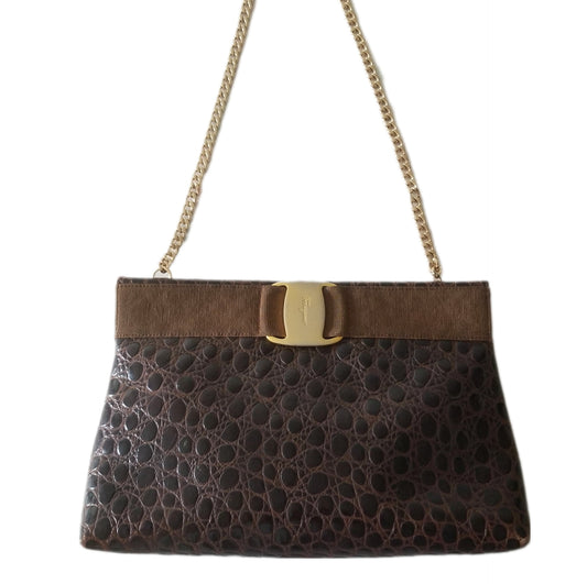 Vintage Salvatore Ferragamo Vara Sling Bag in Brown