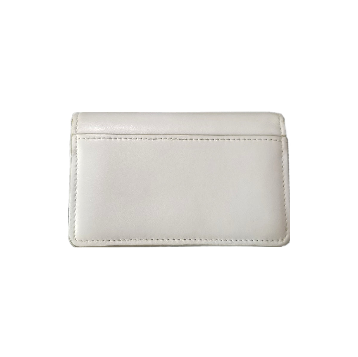 Preloved Chloé C Leather Card Case in Light Grey