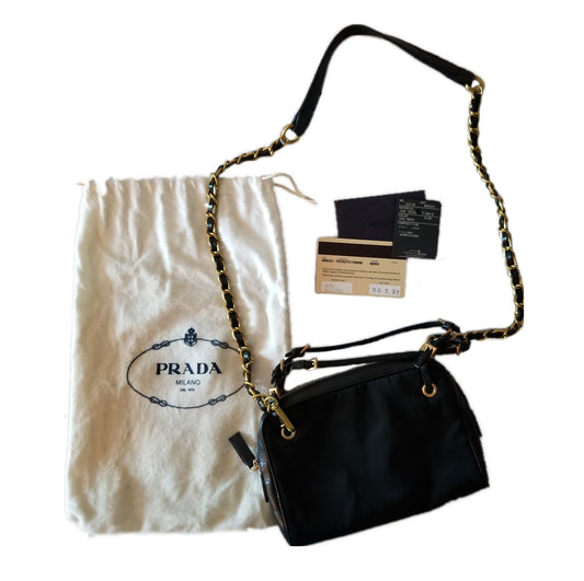 Prada BN0221 Nylon Crossbody Bag in Black