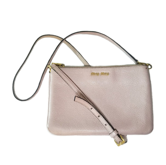 Preloved Miu Miu Madras Leather Crossbody Bag in Light Lilac