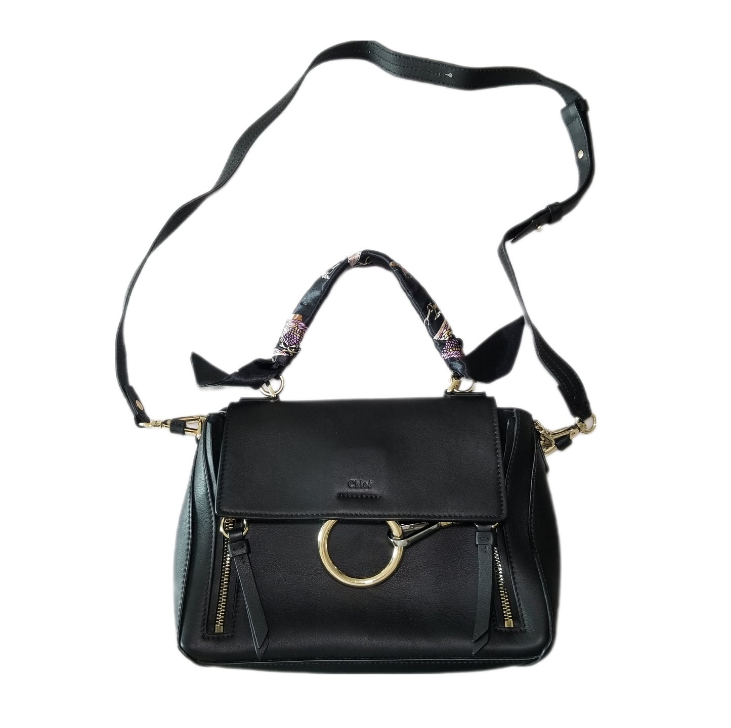 Pre-loved Chloé Faye Day Leather Handbag in Black