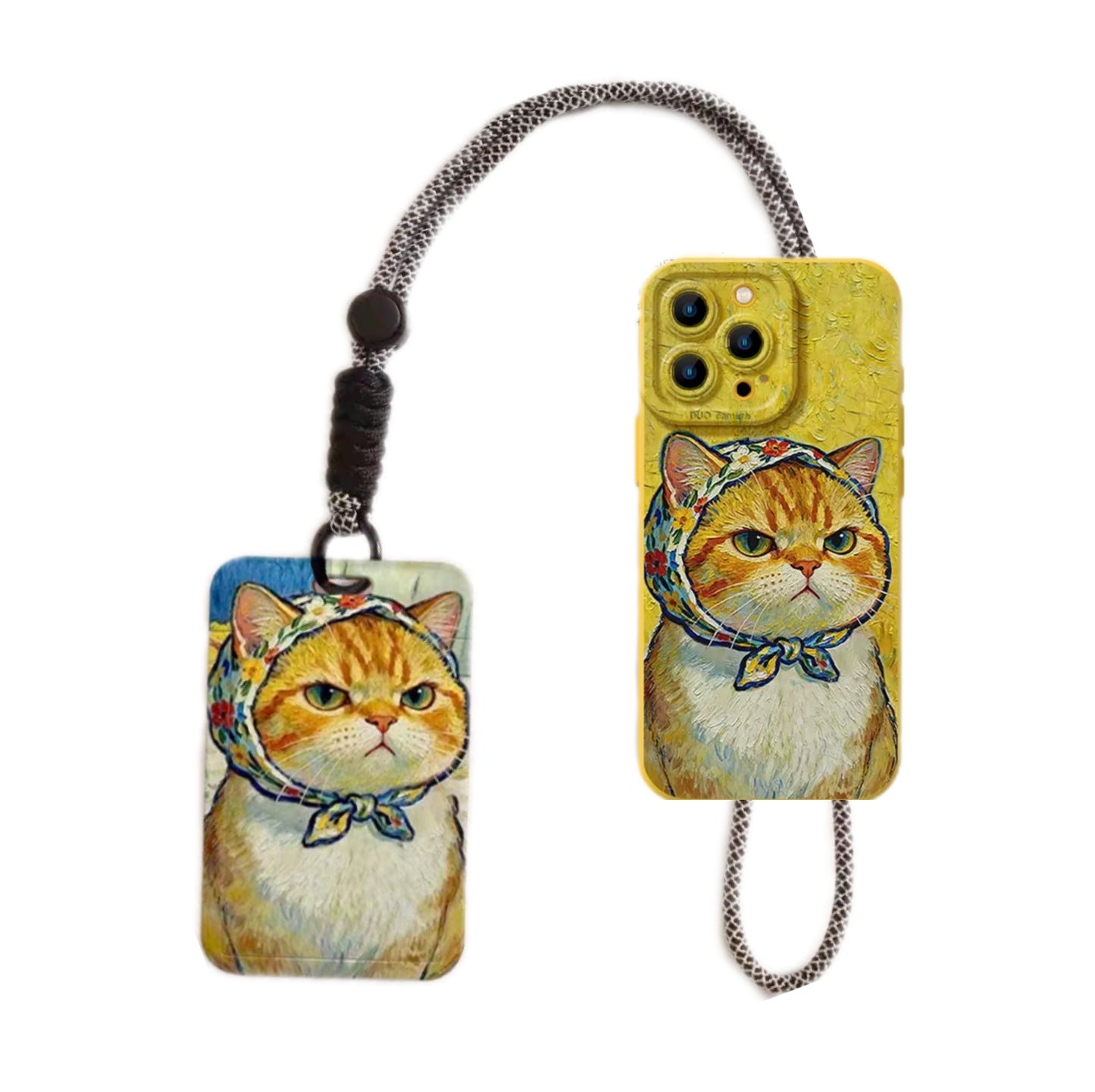 Cat phone case and card holder gift set